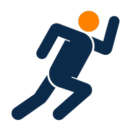 Running 2 colored clipart, Round style
