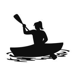 Kayaking silhouette, Classic style