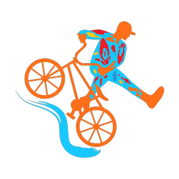 Bmx colorful clipart, Splash style
