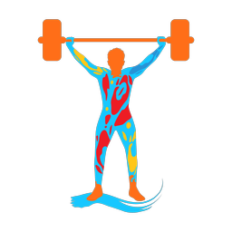 Powerlifting colorful clipart, Splash style