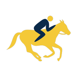 Horse racing 2 colored clipart, Strike style