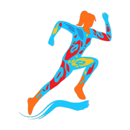 Running colorful clipart, Splash style