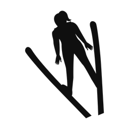 Ski jumping silhouette, Classic style