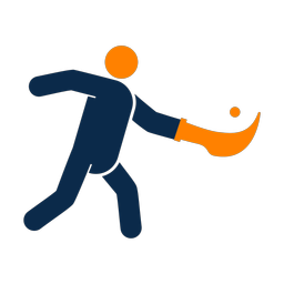 Jai alai 2 colored clipart, Round style