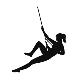 Mountain climbing silhouette, Classic style