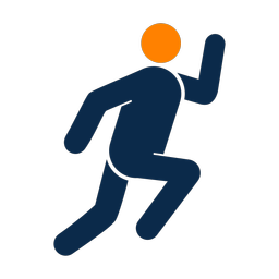 Running 2 colored clipart, Round style