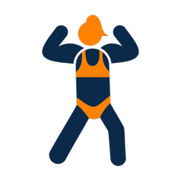 Bodybuilding 2 colored clipart, Round style