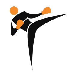 Kickboxing 2 colored clipart, Motion style