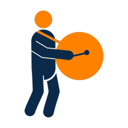 Bass drummer 2 colored clipart, Round style