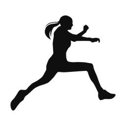 Long jump silhouette, Classic style