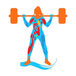 Powerlifting colorful clipart, Splash style