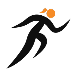 Running 2 colored clipart, Motion style