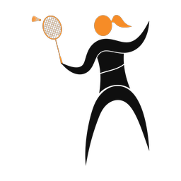 Badminton 2 colored clipart, Motion style