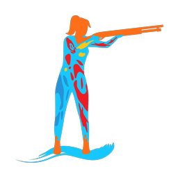 Skeet shooting colorful clipart, Splash style