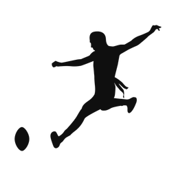Flag football kicker silhouette, Classic style