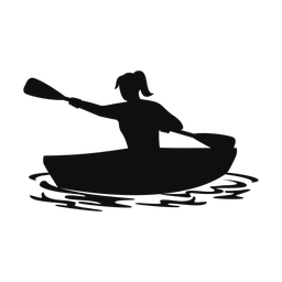Kayaking silhouette, Classic style