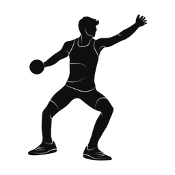 Discus throw silhouette, Promax style