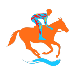 Horse racing colorful clipart, Splash style