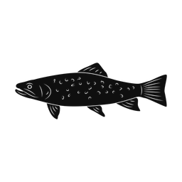 Brook trout silhouette, Promax style