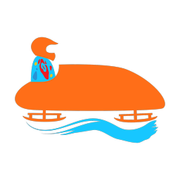 Bobsled colorful clipart, Splash style