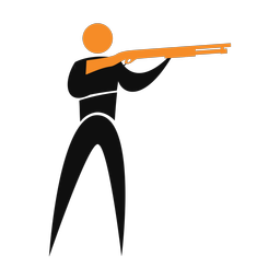 Skeet shooting 2 colored clipart, Motion style