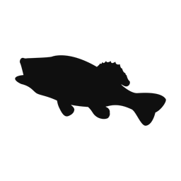 Largemouth bass silhouette, Classic style