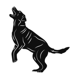 Labrador retriever silhouette, Promax style