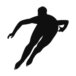Speed skating silhouette, Classic style