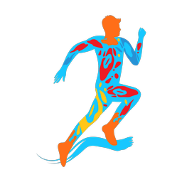 Running colorful clipart, Splash style