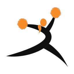 Cheerleading 2 colored clipart, Motion style