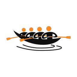 Rowing 2 colored clipart, Motion style