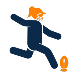 Football kicker 2 colored clipart, Round style