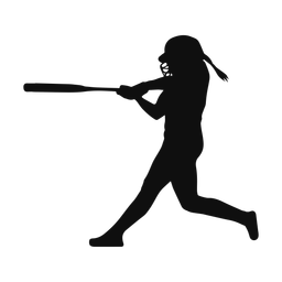 Softball batter silhouette, Classic style