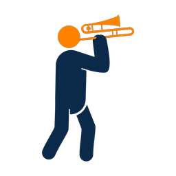 Cornet 2 colored clipart, Round style