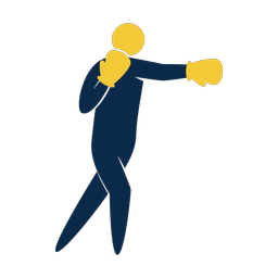 Boxing 2 colored clipart, Strike style