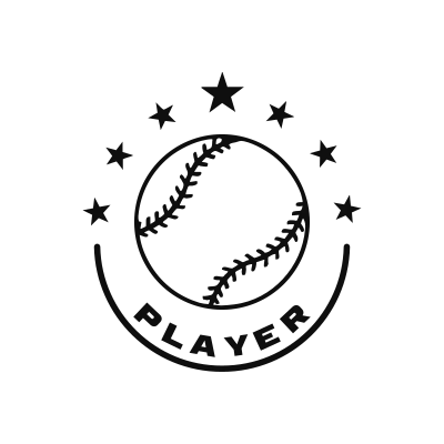 Baseball Rounded Star Ball Logo