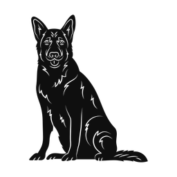 German shepherd silhouette, Promax style