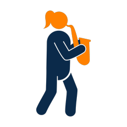 Saxophone 2 colored clipart, Round style