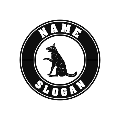 German Shepherd Classic Name Logo – Design 10