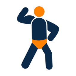 Bodybuilding 2 colored clipart, Round style