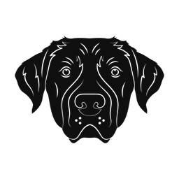 Labrador retriever silhouette, Promax style
