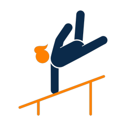 Uneven bars 2 colored clipart, Round style