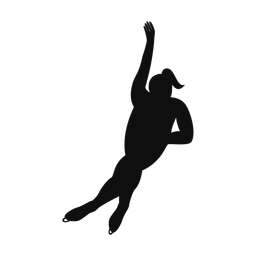 Speed skating silhouette, Classic style