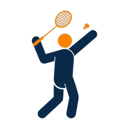 Badminton 2 colored clipart, Round style