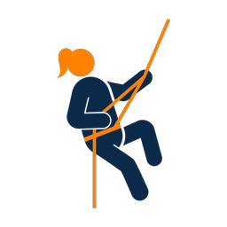 Rock climbing 2 colored clipart, Round style