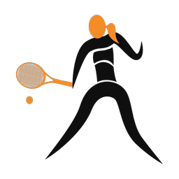Tennis 2 colored clipart, Motion style