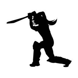 Cricket batter silhouette, Classic style