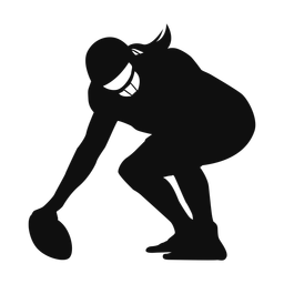 Football lineman silhouette, Classic style