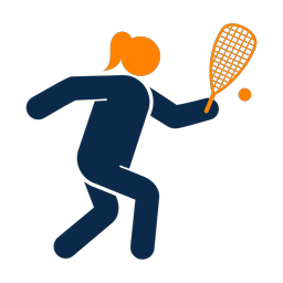 Racquetball 2 colored clipart, Round style