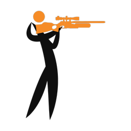 Rifle shooting 2 colored clipart, Motion style